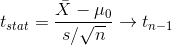 X-HO tstat = tn-1