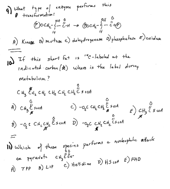 G 614 04 6 17 What type of enzyme performs this transformation: (OOCH & Co A) Kinase B) mutase c) dehydrogenase D) phosphatas