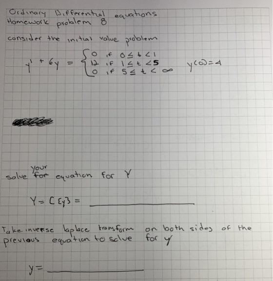 equations Ordinary Differential Homework problem 8 consider the initial value problem So if ostki - by Ist 25 12 If if 5< t <