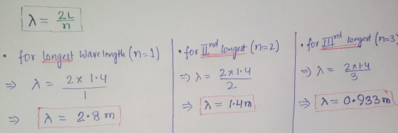 2.414 2x1.4 • for longest ware length (n=1) • for ind longest (n=2) = A= 2x1.4 1 - 2 = 24114 => Ta = 2.8 m => a = 6:47 • for