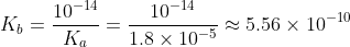 10-14 К, 10-14 5.56 х 10-1о Ка 1.8 x 10-5