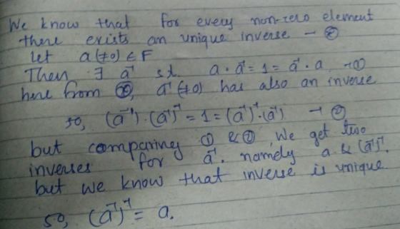 We inous tha ot eveu mters element exist on uniaua inverte-e 1 a)-a) but can parina a.