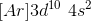 [Ar]3d^{10}\ 4s^2