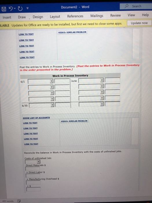 Document2 - Word e Search 890 = Insert Draw Design Layout References Mailings Review View Help LABLE Updates for Office are r