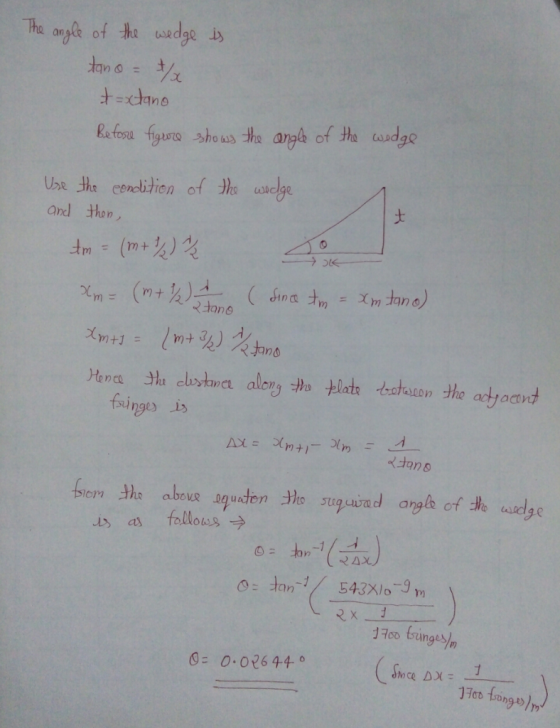 The onglt of ha wsadge and thon fj orm as follows- d1oo Einges/n 0 0.02644