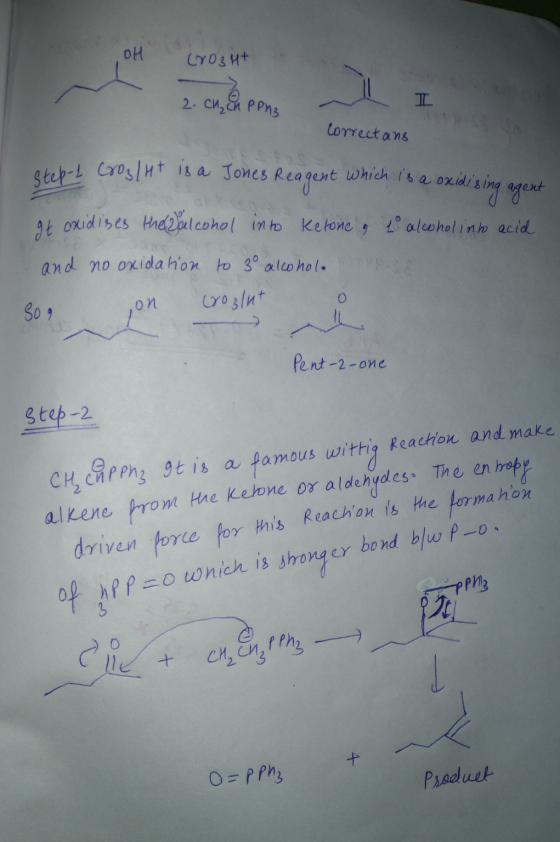 (003H+ 2. che per l I Py3 Correct ans eteb-i Crozlut 18 a Jones Reagent which is a oxidising! a onlal sing agent ( lo alcohol