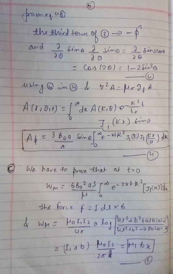 from eq cih the third term of ② - - 1 and 2 sino a simo= 2 sindro - Cos (20) = 1-2 fine using & in 4 & ²A = Mod A A tri dit)