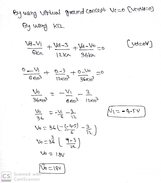 By using virtual ground concept vc-o [Ven Ud=o] By using ka VA-VI + Vd-3 +Vaa Vozo Cudzov] 6kr 12kn 36kn o_4 + 0-3, +0-V 20 6