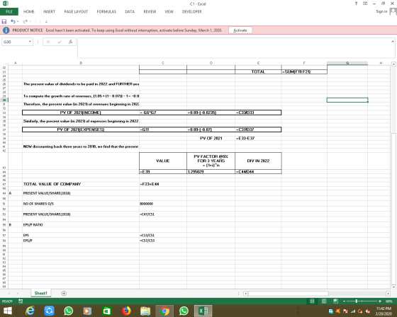 ? * C1 - Excel DEVELOPER - - Sign in FILE HOME INSERT PAGE LAYOUT FORMULAS DATA REVIEW VIEW A PRODUCT NOTICE Excel hasnt bee
