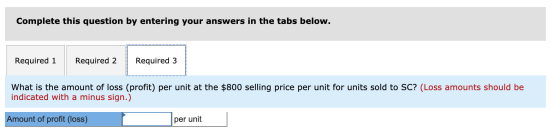 Complete this question by entering your answers in the tabs below. Required 1 Required 2 Required 3 What is the amount of los