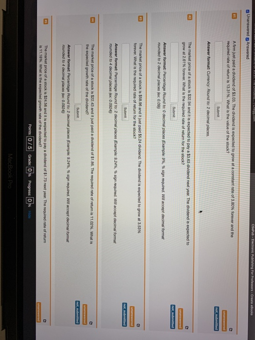 CSePub - Electronic Publishing For Professors Create eBooks Unanswered Answered A firm just paid a dividend of $3.03. The div