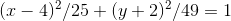 (1 – 4)2/25 + (y + 2)2/49