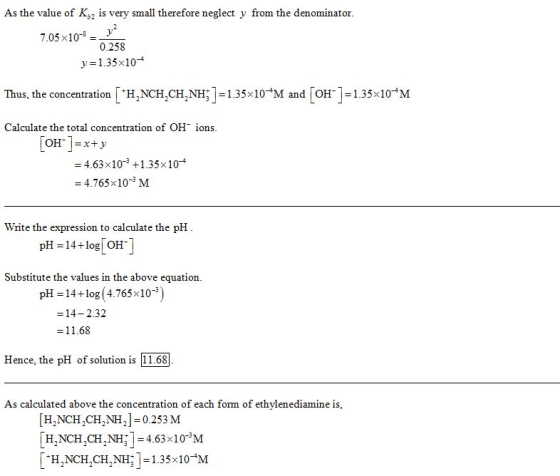 As the value of Kz2 is very small therefore neglect y from the denominator 7.05x108J 0.258 1.35x104 Thus, the concentration L
