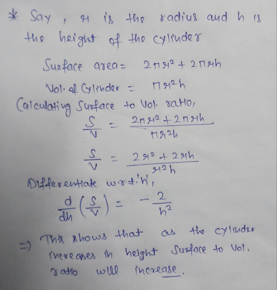 Calculating Su ace to Vol raHo, 912 h 2