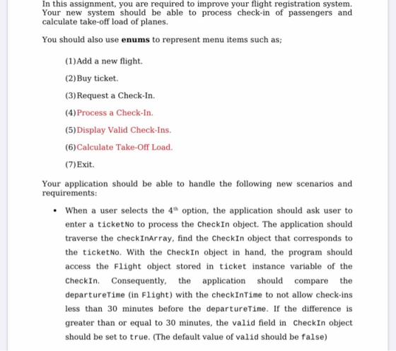 In this assignment, you are required to improve your flight registration system. Your new system should be able to process ch