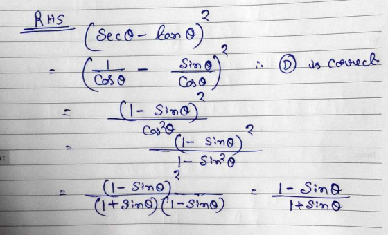 RHS ? D is correct 1) 2 19 2 (Seco Seco - lan o (casco Sin Coso Caso (1- Sino) Caso (1- Simo I- Simó ? (1- Sino) (1+3ing (1-