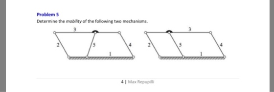 Problem 5 Determine the mobility of the following two mechanisms 41 Max Repupill