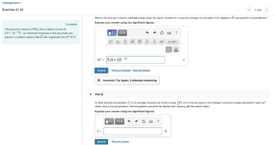Assignment 1 Exercise 21 54 7 Of 8 What Is The Change In Electric 