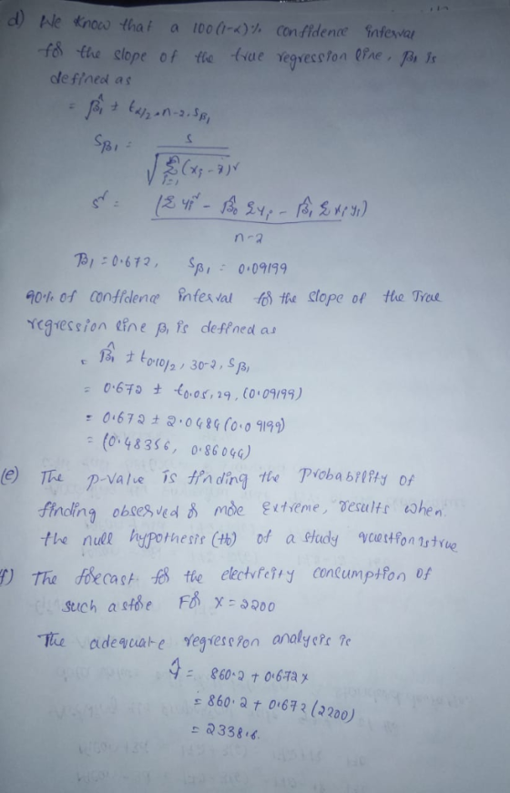d) Ne troco that a 100 (1-4)% confidence infevat fo the slope of tie tae segrecpton Oine , de fined as SB. n-a rgessionine po