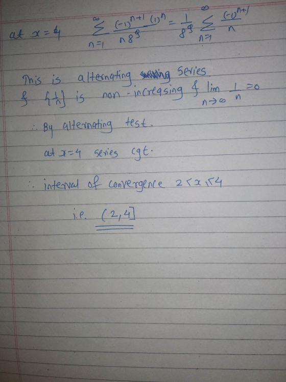 (ight) ca 1 E Ž fight linn at x = 6 n og 8 na n89 n=1 Series This is alternating & htel n huending ht] is non-increasing of l