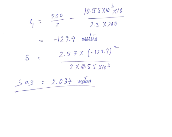 3 10.55x10 xio 200 KI re 2 2-3 X 200 - 129.9 meleis 12 S : 2.57 X (-129.9) 2 x10.55 X103 sag 2.0.37 1 9 meters