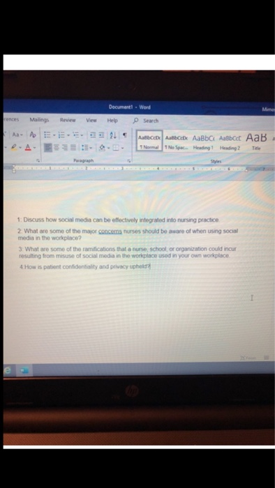 Document Weord Mimes rences Malings P Search Review View Help Aa- Ap - L AaBbCcD AalbCcD AaBbC AaBbCct AaB 1Normal 1No Spac H
