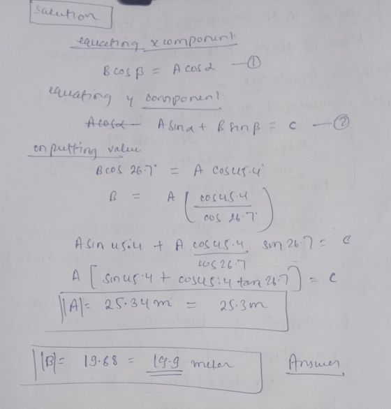 Salution eauceting x component BLOSB - A cosa - rauating 4 component Acosa. A sinat Bhoß F C - on putting valen Bcos 26.7 = A