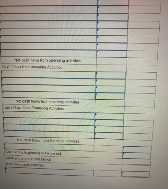 Net cash flows from operating activities Cash Flows from Investing Activities Net cash flows from investing activities Cash F