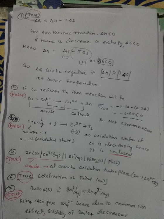 Trve If Here is cletrease in evhr py ASKO at tower tempe False) False) is Yelactel 2- aso 4(S) S4 also iue so hence do com Creaso Common ton efrect, Solublh of Bast olec