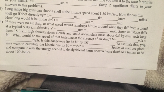 ---O (11011 0 JOUUDIO m w your nand)? t= sec = _min (keep 2 significant digits in your answers to this problem). Long range b