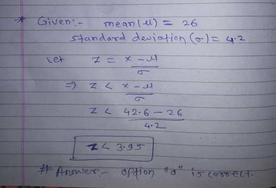 Given mean l-el) 26 Ler < 42-6-26 442_ < 3-95.
