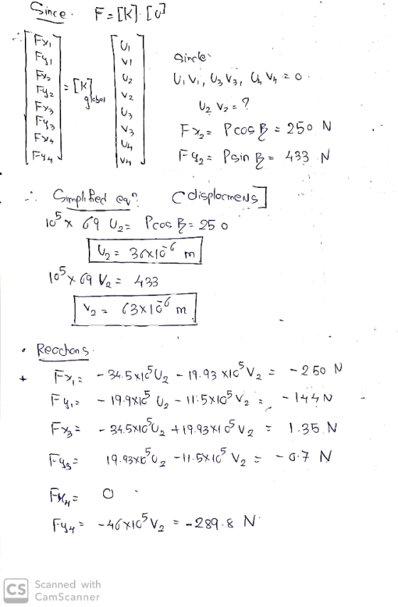 Since. F- [K]: [c] Exi 53 Sincle 42 F५० Exy - Vivi, Uz Vz, UVA zo. - U₂ V2 = ? Fy= Pcos B = 250 N T J Fag = Psin B = 433 N S