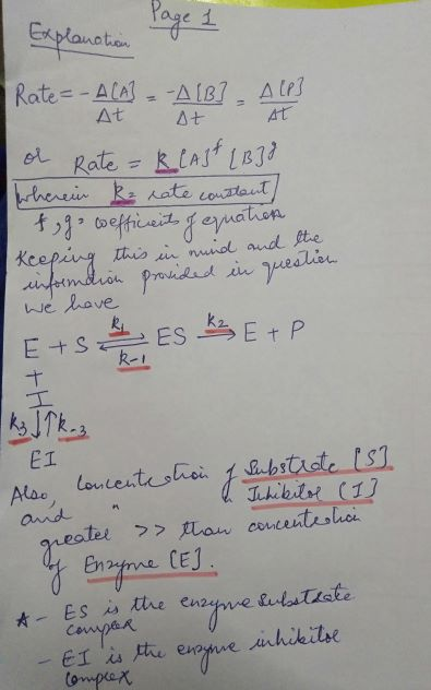 Explanation Page 1 Rate - - AL - Alb] - All ol Rate = Reast (B38 wherein Rz rate constant) & g wefficients of equation. Keepi
