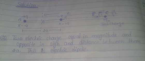 oh 2 TesHcharge equal in mognthdo ond and distance belseern them 0) loo elech 2cin oppositle in sigh sa This ts electic dipole