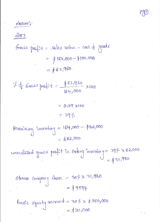 P20 Answers 2017 Grass piefit a sales value - cast of goods = $ 164,000 - $100,040 = $63,960 to di Girass profit = $63,960 x1