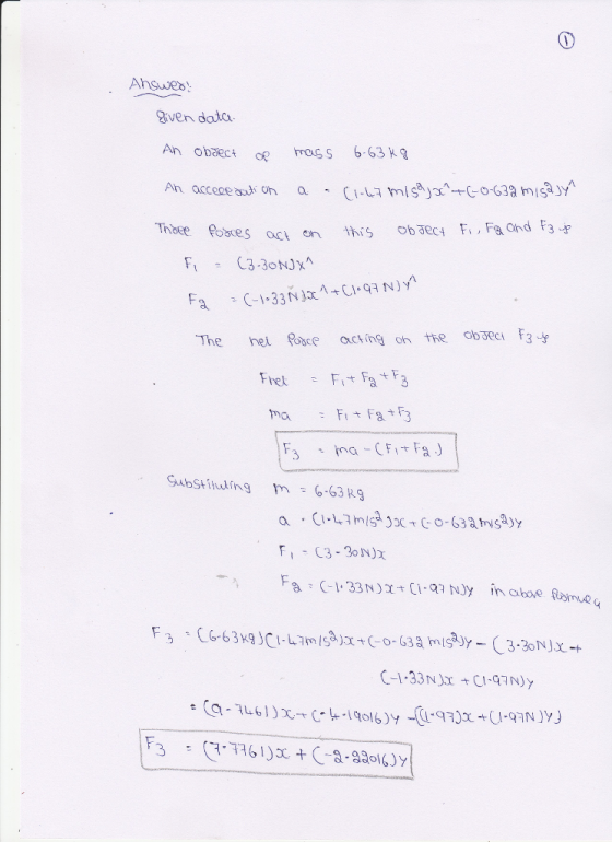 iven dato sres act on ob3e F, Fa and F3 he hel ce acng on te obbeci F 3,曾