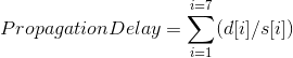 i=7 Propagation Delay = {(d[i]/s[i]