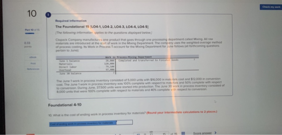 Required information The Foundational 15 L04-1, L04-2, L04-3, L04-4, L04-5) The information to the questions displayed below