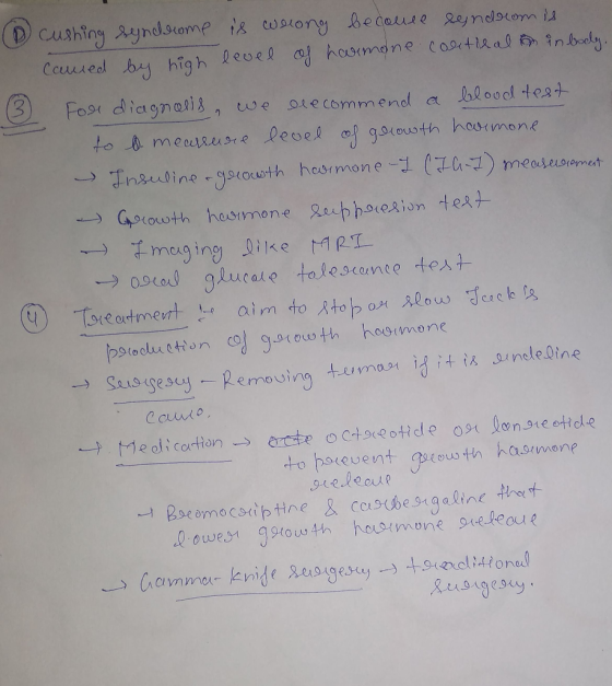 cushing syndrome is wrong becouse sendromis camed by high level of hormone carthal in body, For diagnells, we elecommend a bl