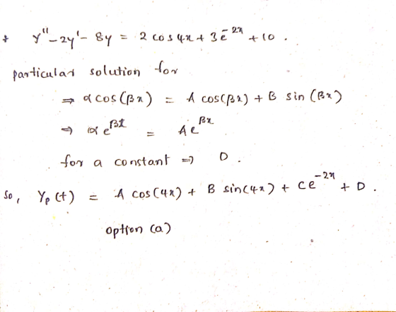 (I 21 panticulai soluion lo ογ a constant D So optfon (a)