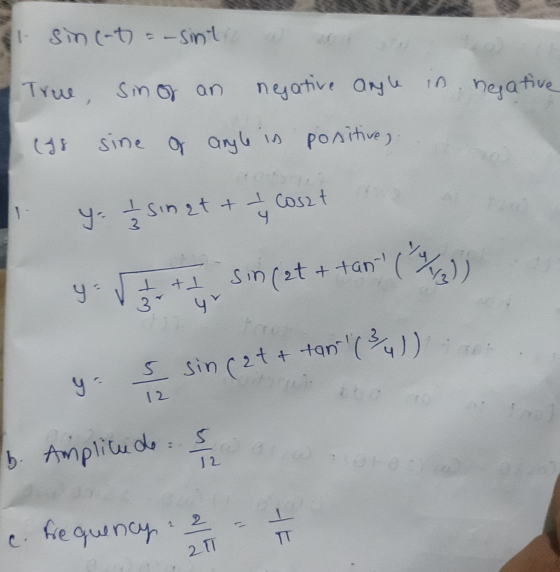 1. Sinc-t = -sinti True, sin of an negative angle in negative (38 sine of angle in positive, yo įsir I sinat & I Coszt + tan