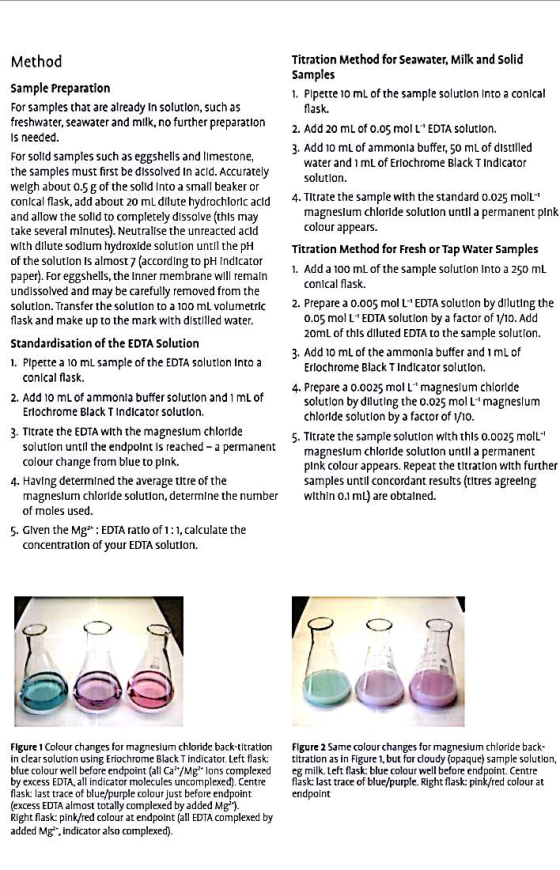 Method Sample Preparation For samples that are already in solution, such as freshwater, seawater and milk, no further prepara