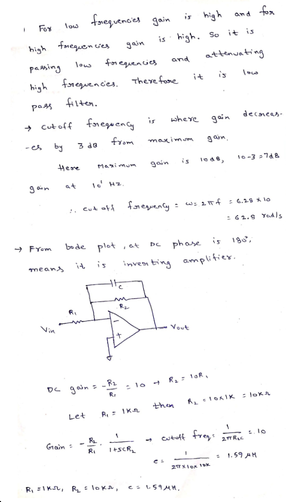 For low frequencies gain is high and for high frequencies gain is high. So it is passing low forequencies and attenuating hig