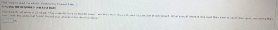 Click here to .ead the ๑book : Findra tho tnterert Rate, i FINDING THE REQUIRED INTEREST RATE Yeur parents vil stire in 29 ye