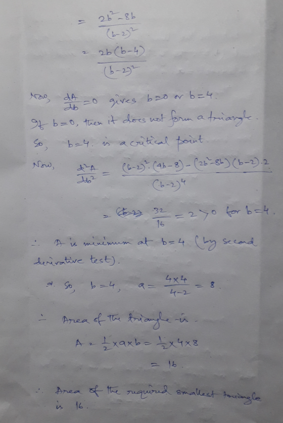 - 26-86 a ab (6-4) (6-22 foro, da so gives b20 or b=4. of b=0, then it does not form a truangle. So b=4. is a critical point.