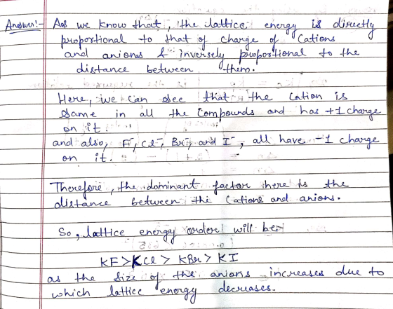 ity AndluenAs ue Enow thathe lattice: enengy puporhonal tohat o chanje Cations anions inversely pienato the and them diktanc