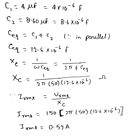 . сс,t c, C,=4 uf - 4x 0 - 6 c, - 8-Go f = 8-с хос cer ( in parallel) Ceq - 126 хос х = wreg aren 2 пҒся Xca — с П 27 (50) (1