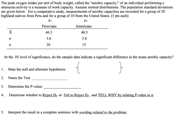 The peak oxygen intake per unit of body weight, called the “aerobic capacity,” of an individual performing a strenuous activi