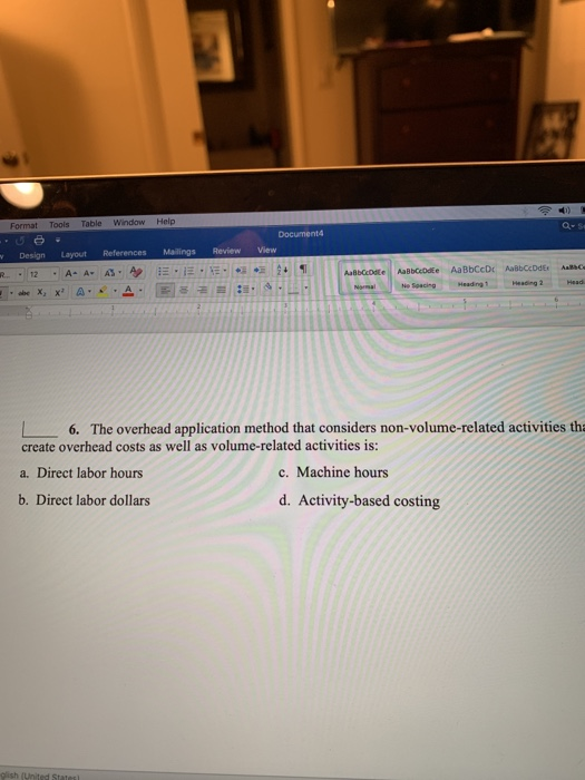 Help Q- Documents View Mailings Review Format Tools Table Window U - Design Layout References .2 . A A A E X, X A ...A 2 AaBi
