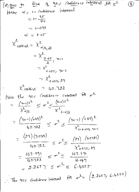 45 2 0-05 n 0 09s, 30 2. 0 5 2. 2 od2 l45.12 ^1)(3.52i 21 (3.512i 45-72 2 2 o.915/ 29 lis-722 The 95% Confidence interval fe